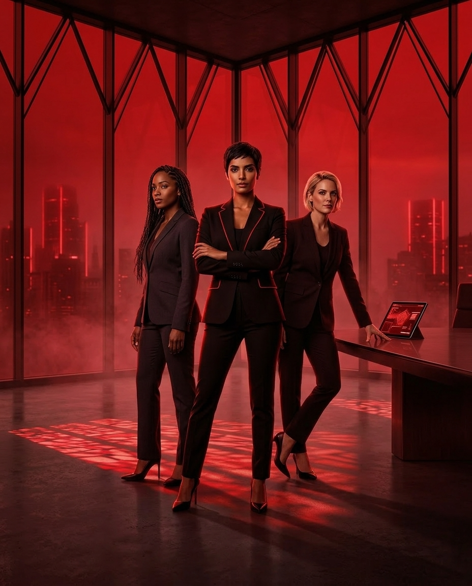WWEC cover image for “Events & Webinars” — a brand portrait of a woman against a red-toned city skyline