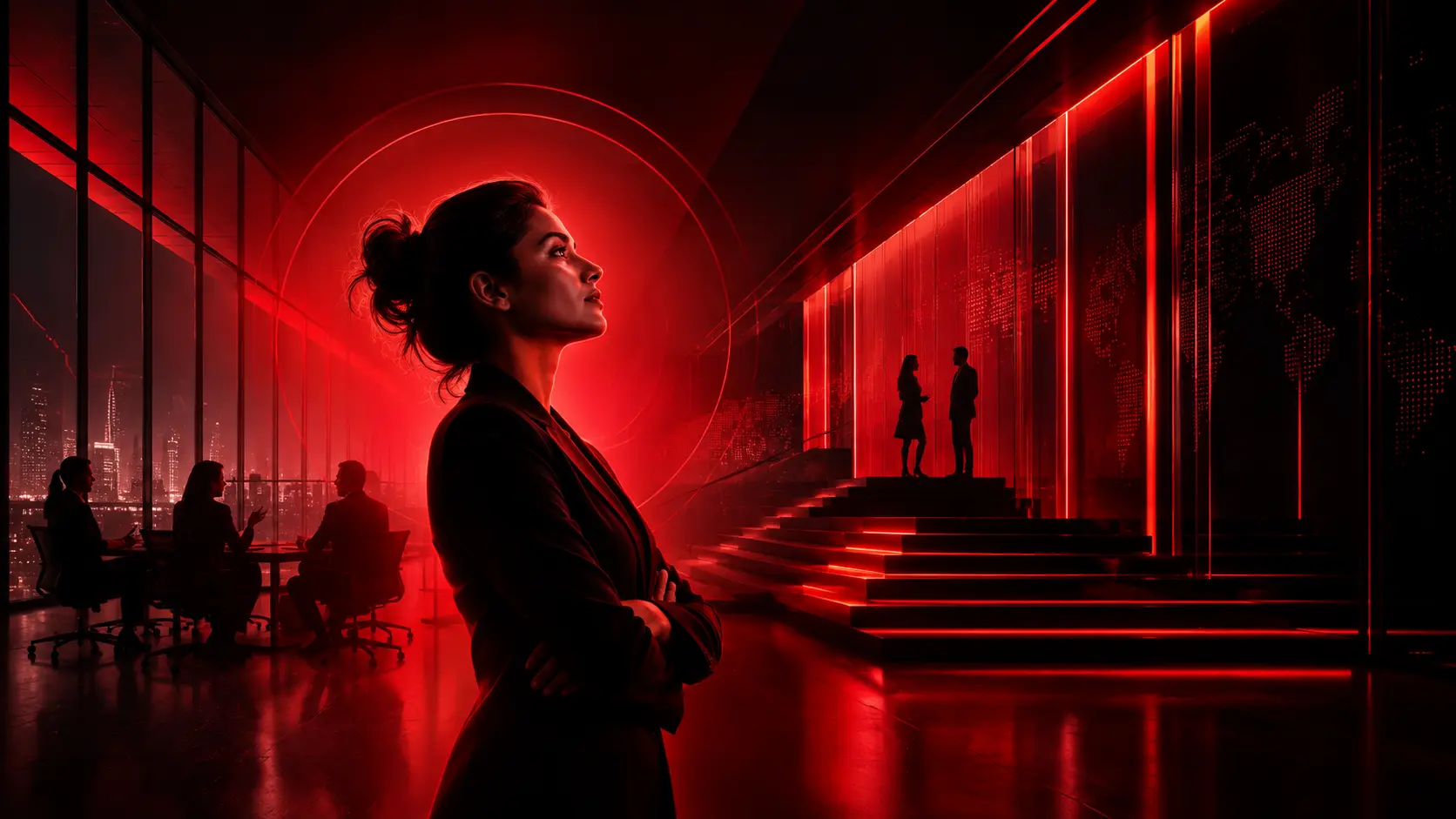 WWEC cover image for “Frequently asked questions” — a brand portrait of a woman against a red-toned city skyline